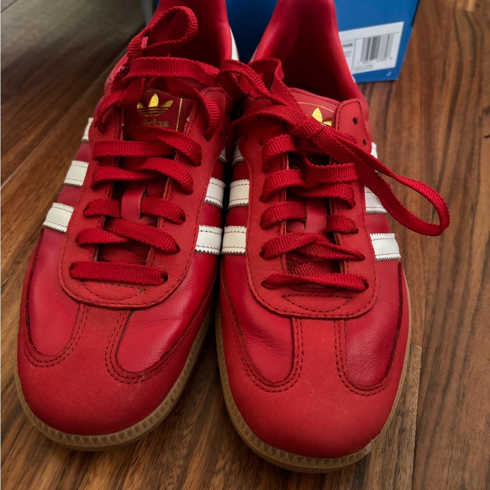 Adidas Red Sneakers with White Accents